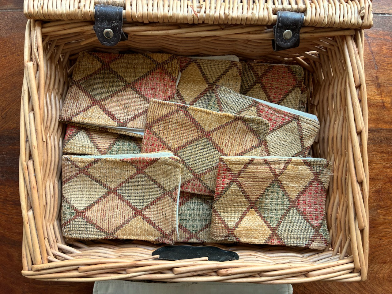 Gold and Apricot Chenille Needle Cases by Curlew Crafts