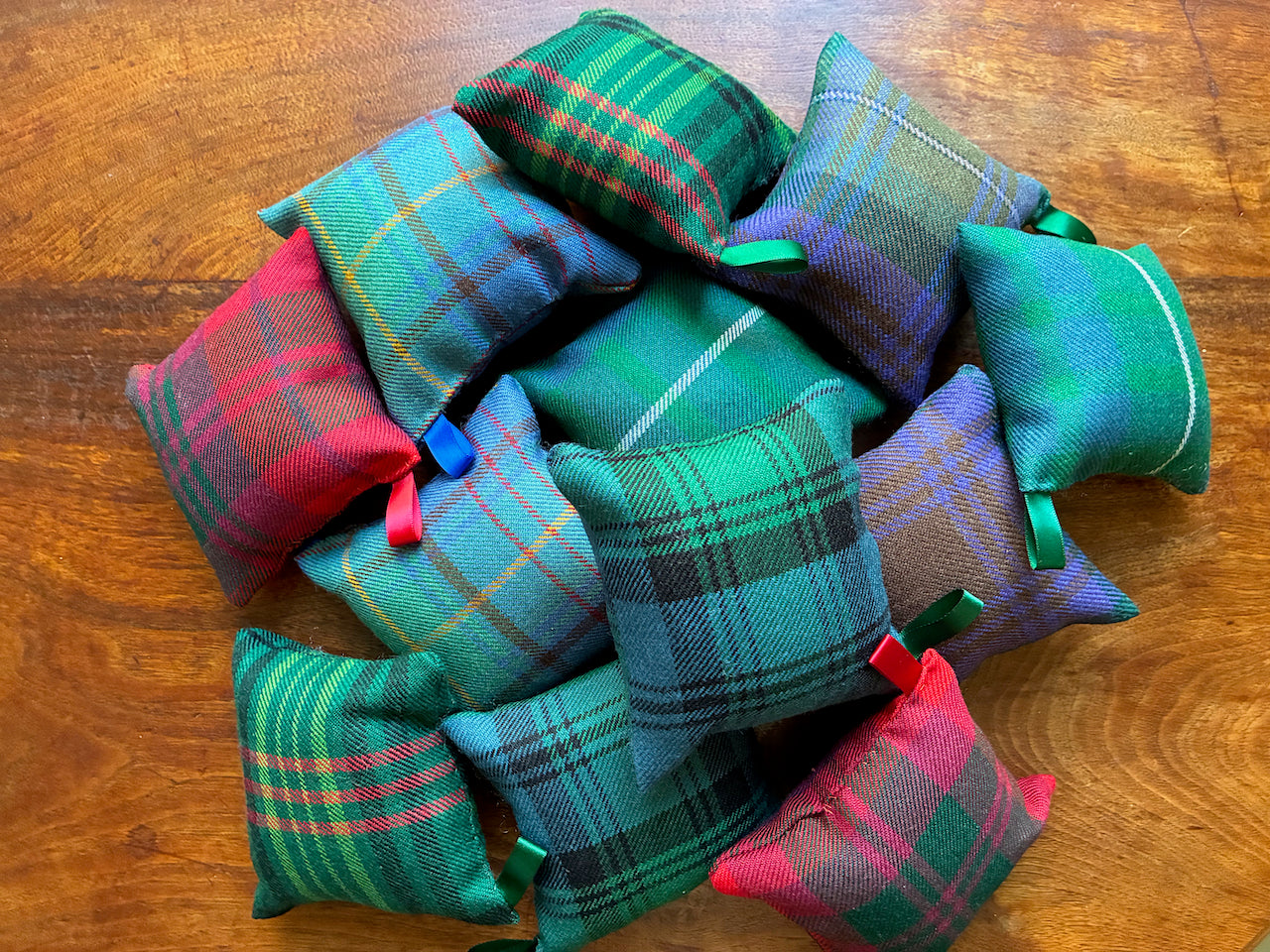 Assorted Tartan Pincushions by Curlew Crafts