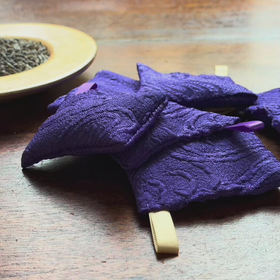 Small Purple Lavender Sachets by Curlew Crafts