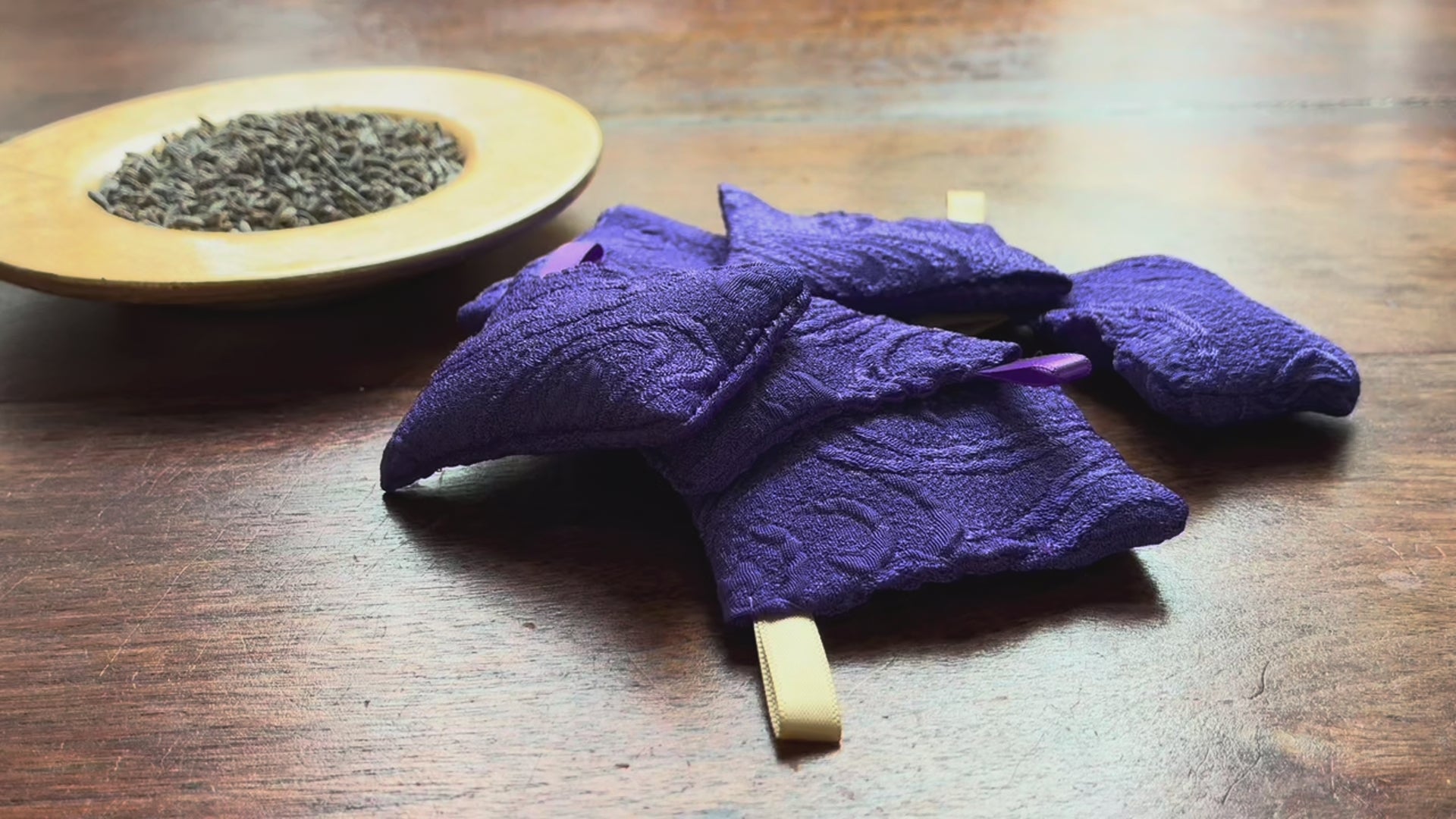 Small Purple Lavender Sachets by Curlew Crafts